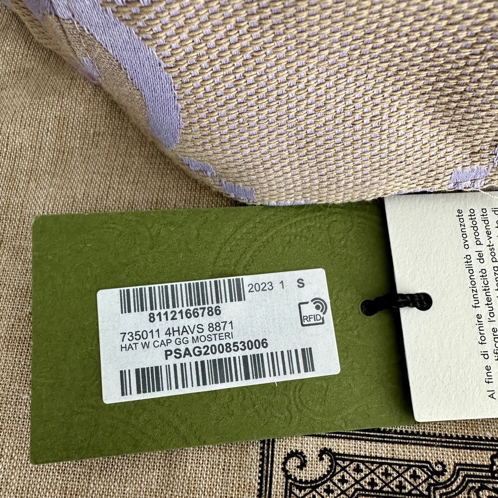 Authentic Gucci Beige and Lavender Logo Cap - Picture 9 of 10